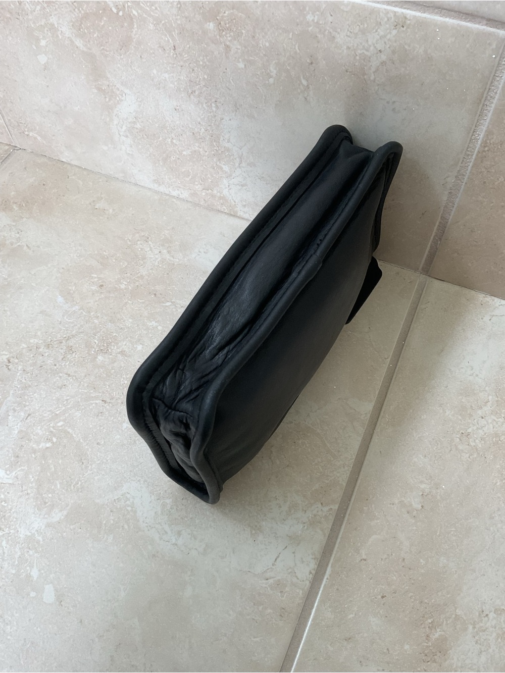 Vintage Coach Black Leather Chunky Cosmetic Bag - Picture 11 of 16